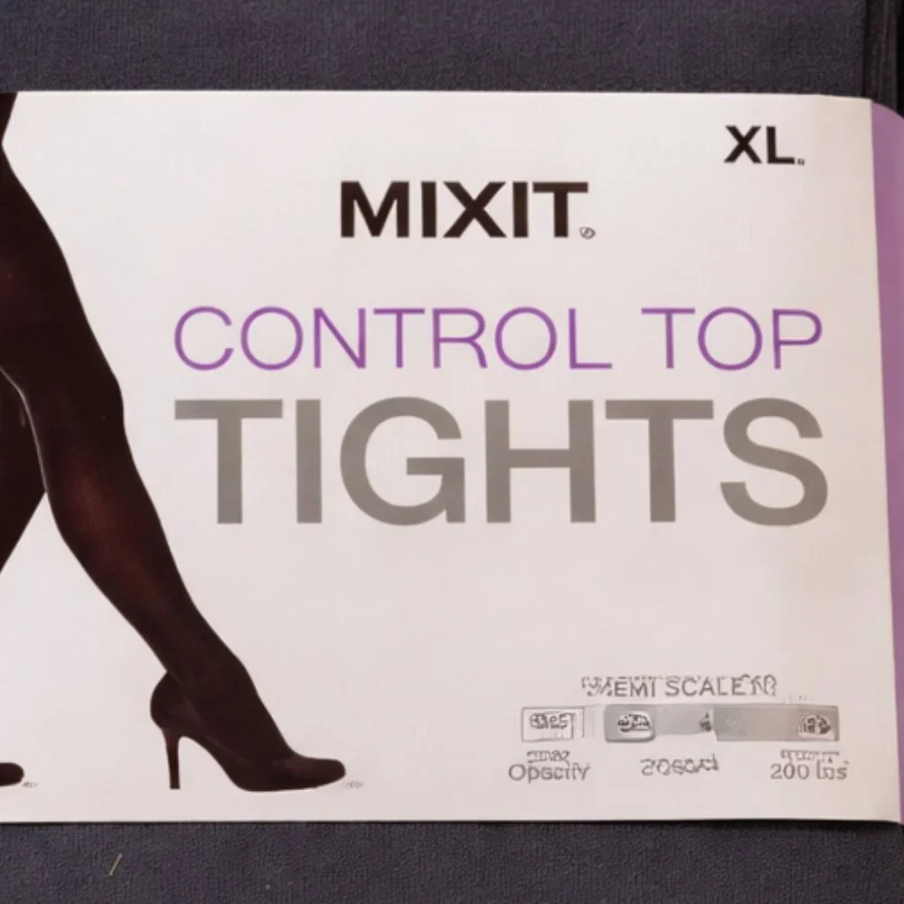 🆕 NWT MIXIT Control Top Opaque Tights | 60 Denier | Gray | Size XL